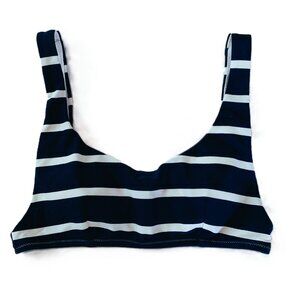 Aerie Scoop Bikini Top, Striped, Size M